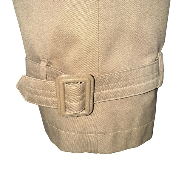 STAFFORD Men's All Weather Trench Coat REGULAR 46 Taupe Zip Out Liner Button Up - Picture 3 of 14